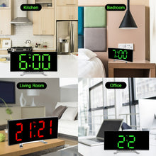Load image into Gallery viewer, Hot Large Screen LED Curved Surface Mirror Clock Silent Alarm Clock Desk Home Decoration Power Saving Data Storage Clock
