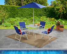 Load image into Gallery viewer, 6 Piece Outdoor Patio Dining Set, With Patio Umbrella, 4 Person Seating (US Stock)
