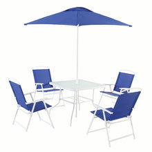 Load image into Gallery viewer, 6 Piece Outdoor Patio Dining Set, With Patio Umbrella, 4 Person Seating (US Stock)
