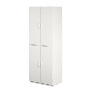 4-Door 5&#39; Storage Cabinet,Bedroom Cabinets, Living Room Cabinets, Bathroom Cabinets White Stipple