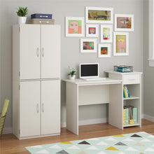 Load image into Gallery viewer, 4-Door 5&#39; Storage Cabinet,Bedroom Cabinets, Living Room Cabinets, Bathroom Cabinets White Stipple
