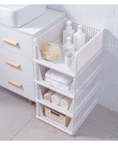Layered Wardrobe partition storage rack drawer type foldable cabinet stackable closet organizer