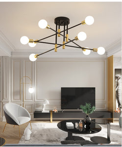 Modern Nordic E27 Black LED Ceiling Chandelier Edison Bulbs Indoor Light Fixtures For Bedroom Living Room Lamp
