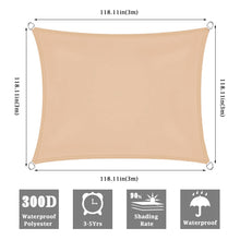 Load image into Gallery viewer, Waterproof Large Shade Sail Square Rectangle Garden Terrace Canopy Swimming Sun Shade
