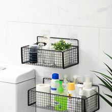 Load image into Gallery viewer, Black Wall-mounted Bathroom Shelf Shower Shampoo Rack Toilet Accessories Kitchen Free Punch Condiment Storage Basket

