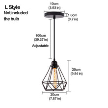 Load image into Gallery viewer, Retro Industrial Pendant Light Nordic Black Metal Cage Lighting Fixtures Iron Loft Cage Kitchen Vintage Adjustable Hanging Lamps
