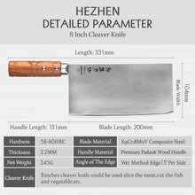 Load image into Gallery viewer, HEZHEN 7 or 8 Inches Slicing Knife 3 Layers Composite Stainless Steel High Quality Professional Kitchen Chef Cook Slice Knife

