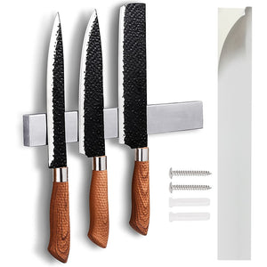 Magnetic Knife Holder Wall-Mounted Dual Installation Knife Strip Multi-Function Tool Storage Kitchen