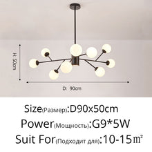 Load image into Gallery viewer, Creative Gold Black Chandelier Lights For Living Room
