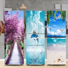 Load image into Gallery viewer, 28 Styles For Choice Beach Scenery Refrigerator Sticker Peel &amp; Stick Waterproof Double Door Freezer Cupboard Decor Art Mural
