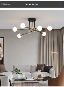 Modern Nordic E27 Black LED Ceiling Chandelier Edison Bulbs Indoor Light Fixtures For Bedroom Living Room Lamp