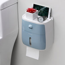 Load image into Gallery viewer, Waterproof Toilet Paper Holder Plastic Paper Towels Holder Wall Mounted Bathroom Shelf  Storage Box Portable Toilet Roll Holder
