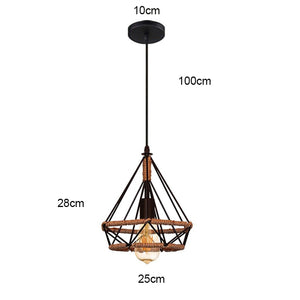 Retro Industrial Pendant Light Nordic Black Metal Cage Lighting Fixtures Iron Loft Cage Kitchen Vintage Adjustable Hanging Lamps