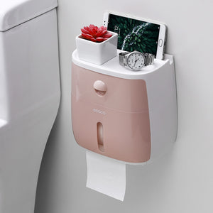 Waterproof Toilet Paper Holder Plastic Paper Towels Holder Wall Mounted Bathroom Shelf  Storage Box Portable Toilet Roll Holder