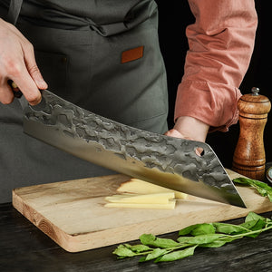Sowoll Kitchen Knife High Carbon Steel 12 Inch Long Chef Knife Forged Vegetable Cooking