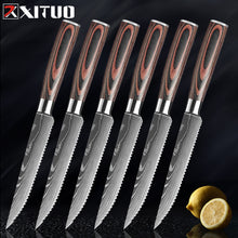 Load image into Gallery viewer, XITUO Chef knife 1-10 Pcs Set Kitchen Knives Laser Damascus Pattern Sharp
