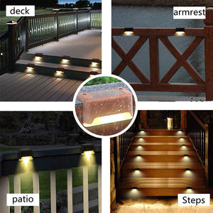 1/4/10/20pcs LED Solar Stair Light Waterproof Outdoor Garden Passage Courtyard Terrace Guardrail Step Light