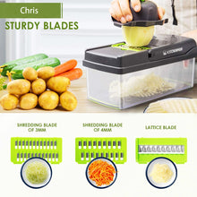 Load image into Gallery viewer, Multifunctional Vegetable Cutter Shredders Slicer With Basket Fruit Potato Chopper Carrot Grater Slicer
