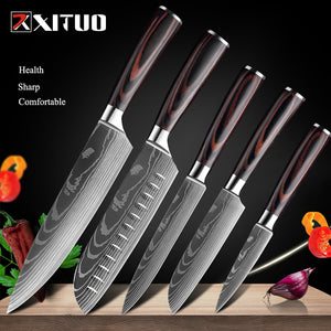 XITUO Chef knife 1-10 Pcs Set Kitchen Knives