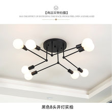 Load image into Gallery viewer, Nordic bedroom lamp modern minimalist art led ceiling lamp creative personality living room dining room study household lamps
