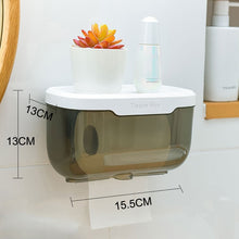 Load image into Gallery viewer, Waterproof Toilet Paper Holder Plastic Paper Towels Holder Wall Mounted Bathroom Shelf  Storage Box Portable Toilet Roll Holder
