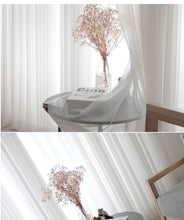 Load image into Gallery viewer, White Tulle Curtains for Living Room Decoration Modern Chiffon Solid Sheer Voile Kitchen Curtain
