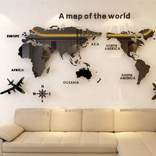 Load image into Gallery viewer, World Map Acrylic 3D Solid Crystal Bedroom Wall With Living Room Classroom Stickers
