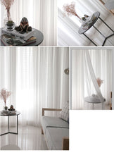 Load image into Gallery viewer, White Tulle Curtains for Living Room Decoration Modern Chiffon Solid Sheer Voile Kitchen Curtain
