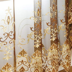European and American Style Royal Gold Luxury curtains for Living Room
