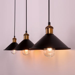 LED E27 iron black decoration pendant lights hanging lamp for Living room indoor lighting