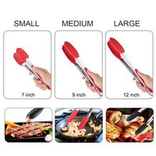 Load image into Gallery viewer, Silicone BBQ Grilling Tong Kitchen Cooking Salad Bread Serving Tong Non-Stick Barbecue Clip Clamp Stainless Steel Tools Gadgets
