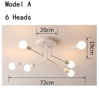 Nordic bedroom lamp modern minimalist art led ceiling lamp creative personality living room dining room study household lamps