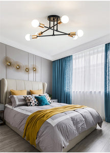 Close to ceiling light fixtures home Decor Warm And Romantic Lighting indoor Modern Living Room Lamp Black Golden Chandelier