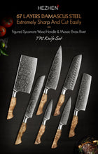 Load image into Gallery viewer, HEZHEN Kitchen Knife Set 1-7PC Damascus Steel knives Chef Knife Kitchen Accessories Professional Chef knives Cooking Tools
