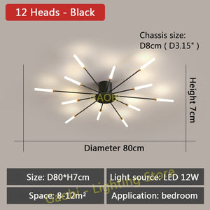 LED Lights Nordic Chandelier for Living Dining Room Bedroom Home Decoration Luxury Gold Or Black Modern Creative Hanging Lights