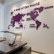 Load image into Gallery viewer, World Map Acrylic 3D Solid Crystal Bedroom Wall With Living Room Classroom Stickers
