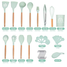 Load image into Gallery viewer, 34 Pcs Silicone Kitchen Utensils Set Heat Resistant Non-Stick Cooking Tool With Measuring Cup Spoon Mat Hook Kitchen Accessories
