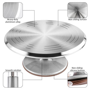6Pcs/set Turntable Cake Decoration Accessories Set Rotating Cake Stand Tools Metal Stainless Steel Pastry r