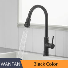 Load image into Gallery viewer, Kitchen Faucets Black Single Handle Pull Out Kitchen Tap Single Hole Handle Swivel 360 Degree Water
