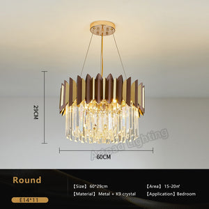 Modern Luxury Gold Crystal Chandelier Lighting Led Chandeliers Light Fixture for Living Room