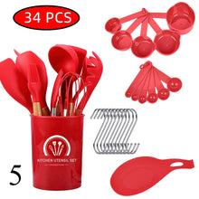 Load image into Gallery viewer, 34 Pcs Silicone Kitchen Utensils Set Heat Resistant Non-Stick Cooking Tool With Measuring Cup Spoon Mat Hook Kitchen Accessories
