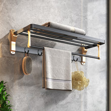 Load image into Gallery viewer, Bathroom Towel Holder No Drill Towel Rack Foldable Aluminum Stainless-Stell Storage Shelves Wall Mounted Bathroom Product

