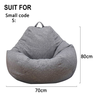 Large Small Lazy Sofas Cover Chairs Without Filler Linen Cloth Lounger Seat Bean Bag Pouf Puff Couch