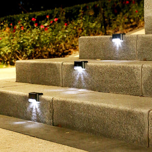 4PCS Solar LED Light Outdoor Garden Stair Wall Garden Lights Pathway Yard Patio Steps Lamps Solar Night Light IP65 Waterproof