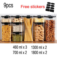 Load image into Gallery viewer, Food Storage Kitchen Container Plastic Box Jars for Bulk Cereals Kitchen Organizers for Pantry Organizer Jars With Lid Home
