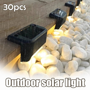 1/4/8/16/20pcs LED Solar Stair Lamp IP66 Waterproof Outdoor Garden Pathway Yard Patio Stairs Steps Fence Lamps Solar Night Light