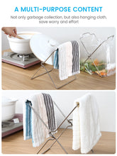 Load image into Gallery viewer, Stainless Steel Foldable Garbage Bag Rack Trash Bag Stand Kitchen Storage Collapsible Towel Shelf Bathroom Organizer Holder
