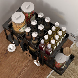 Spice Rack Storage Organizer Kitchen Drawer Push-pull Shelves Holders Living Room Bedroom Organization Shelf Kitchen Accessories
