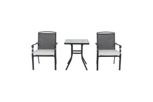 Load image into Gallery viewer, Mainstays Alexandra Square 3-Piece Outdoor Furniture Patio Bistro Set, Gray
