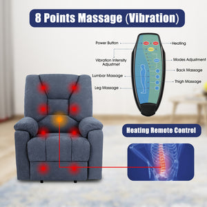 Sofa for Elderly Electric Lift Chair with Heat Vibration Massage Living Room Sofa Chair Recliner Power Armchair Home Furniture
